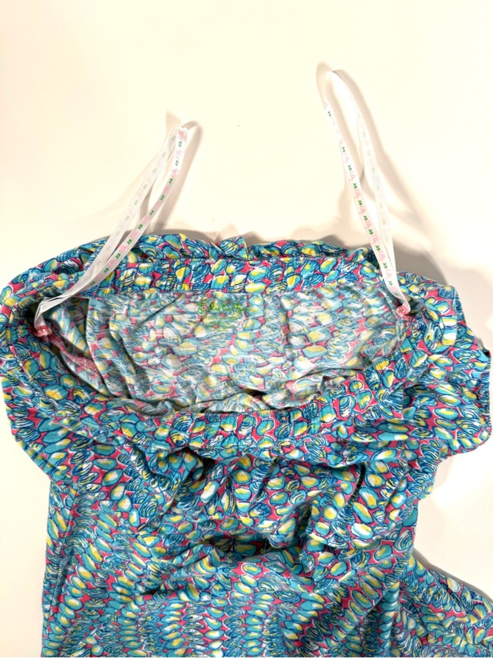 Lilly Pulitzer Wiley Strapless Ruffle Tube Top Clam Jam Print Seashell Nautical - Picture 9 of 16